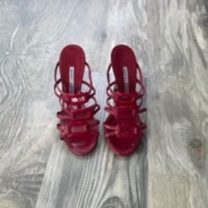 Red Manolo Blahnik Sandals - These have never been worn.